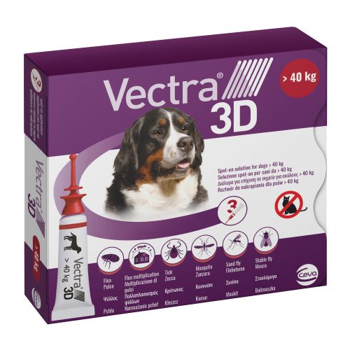 Ceva - Vectra 3D Antiparassitario Spot On Per Cani 40Kg+ 3 Pipette - Animalmania Store