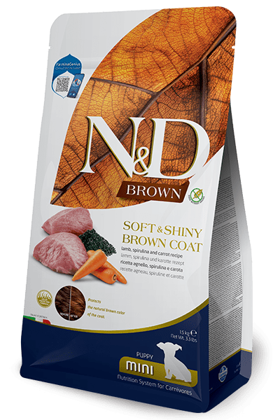 Farmina - Farmina N&D cane Brown Agnello Spirulina E Carote Puppy Mini 1,5kg - Animalmania Store
