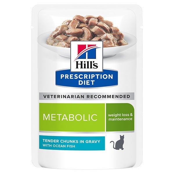 Hill's Science Plan - Hill'S Pet Nutrition Prescription Diet Metabolic Con Pesce Oceanico In Bocconcini Multipack 85gr x 12 - Animalmania Store
