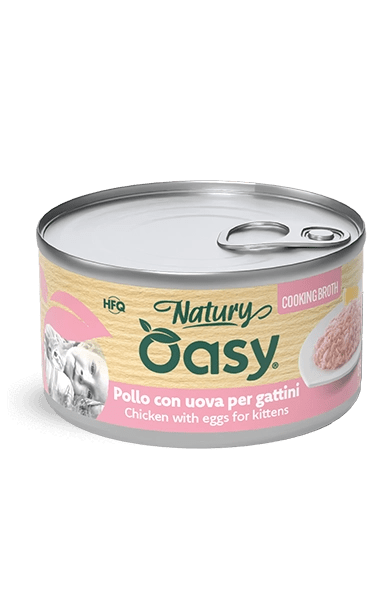 Oasy - Oasy Gatto Natury Latt.85G Brodo Kitten - Animalmania Store