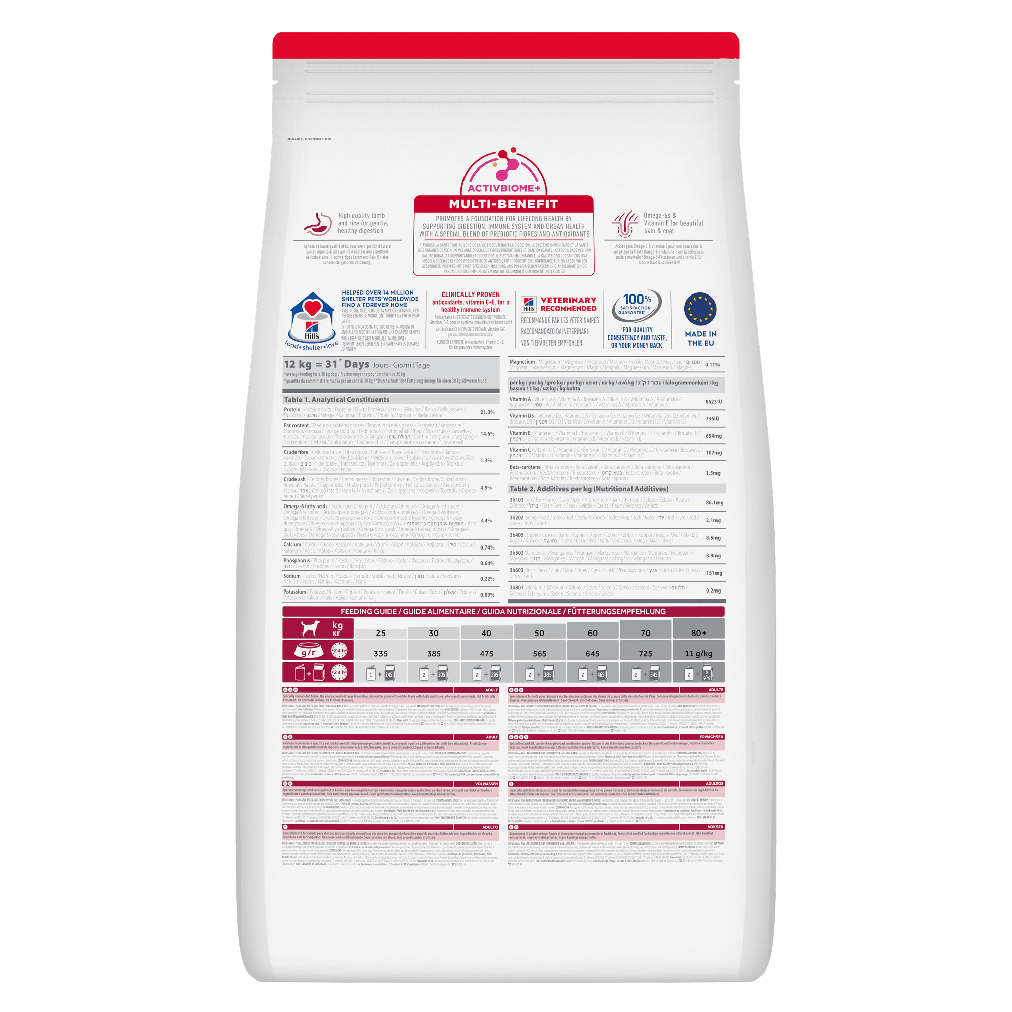 HILL'S SCIENCE PLAN Adult Large Breed Alimento secco per cani all'agnello e riso - 14kg