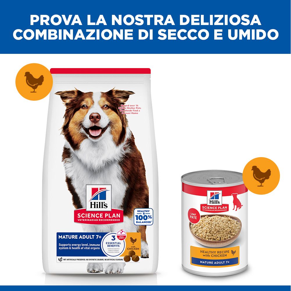 HILL'S SCIENCE PLAN Mature Adult Medium Alimento secco per cani al pollo - 14kg