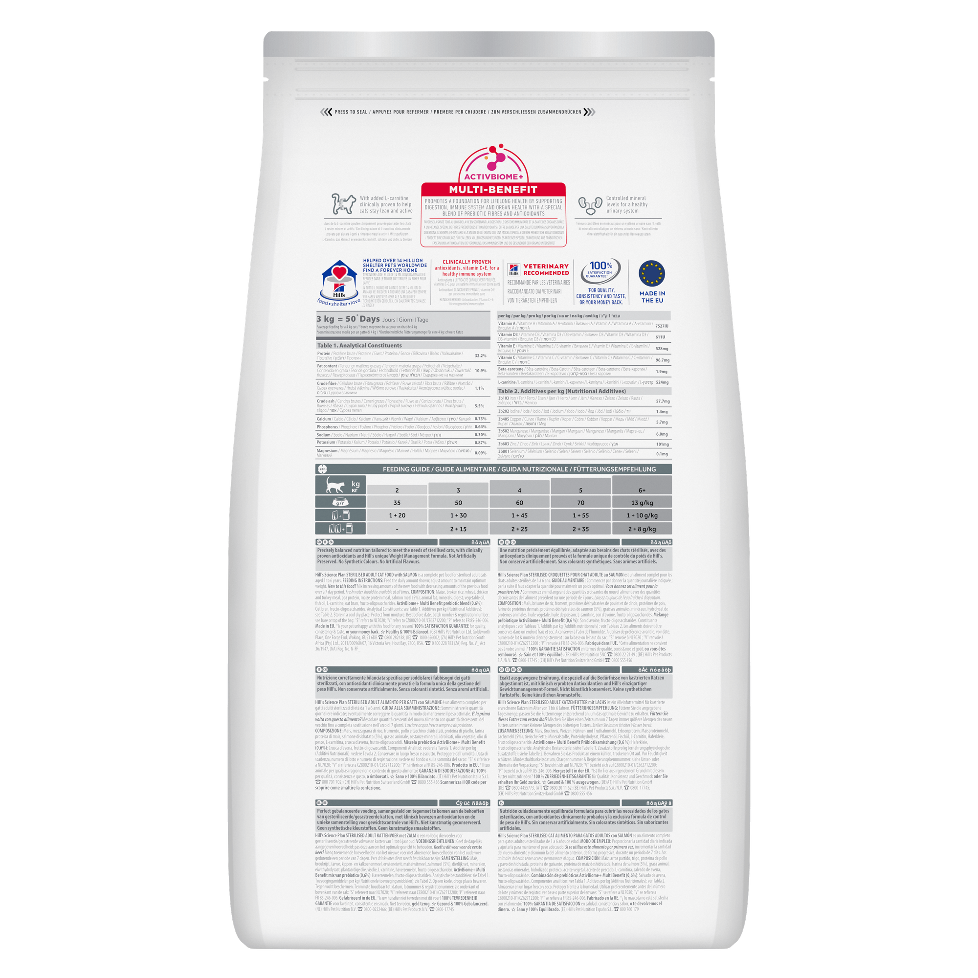 Hill's Science Plan Sterilised Cat Adult Alimento per gatti secco con salmone 10 kg Crocchette