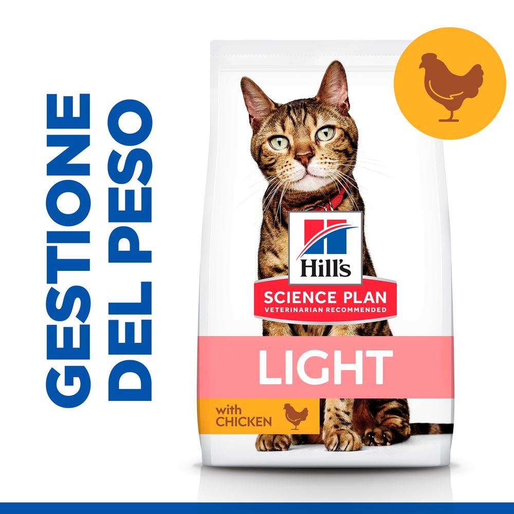 Hill's Science Plan - Hill's Science Plan LIGHT ADULT ALIMENTO PER GATTI con POLLO - Animalmania Store
