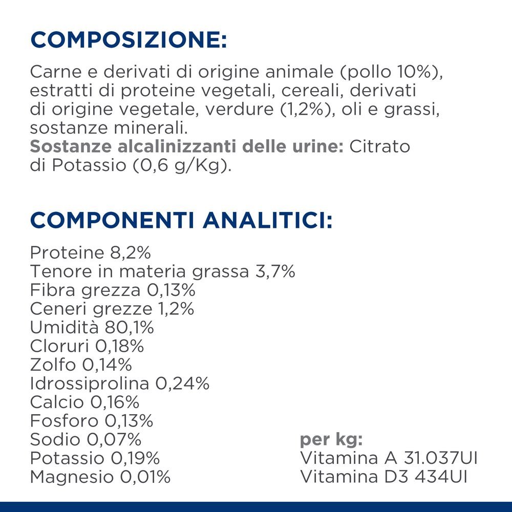 Hill's Science Plan - Hill's PRESCRIPTION DIET c/d Multicare spezzatino per gatti con pollo e verdure aggiunte 24x85gr - Animalmania Store
