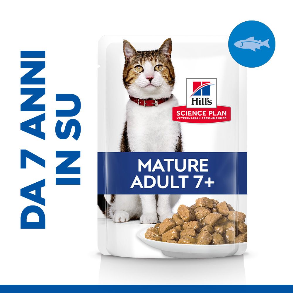 Hill's Science Plan - Hill's Science Plan Mature Adult 7+ Alimento per Gatti con Pesce Oceanico Bustina - Animalmania Store