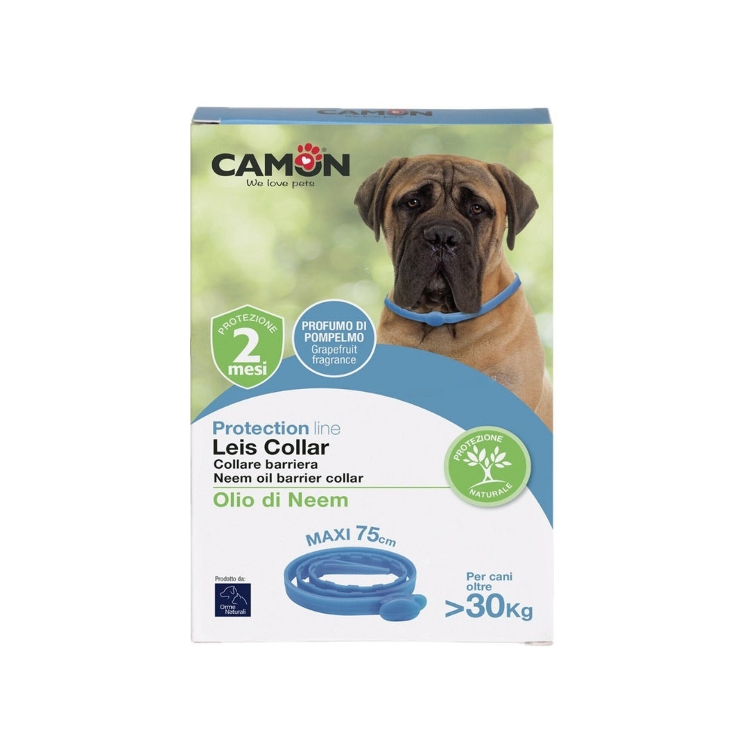Confezione del collare antiparassitario Camon per cani di taglia grande oltre i 30 kg