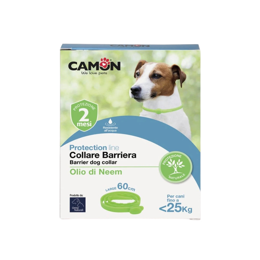 onfezione del collare antiparassitario Camon specifico per cani fino a 25 kg
