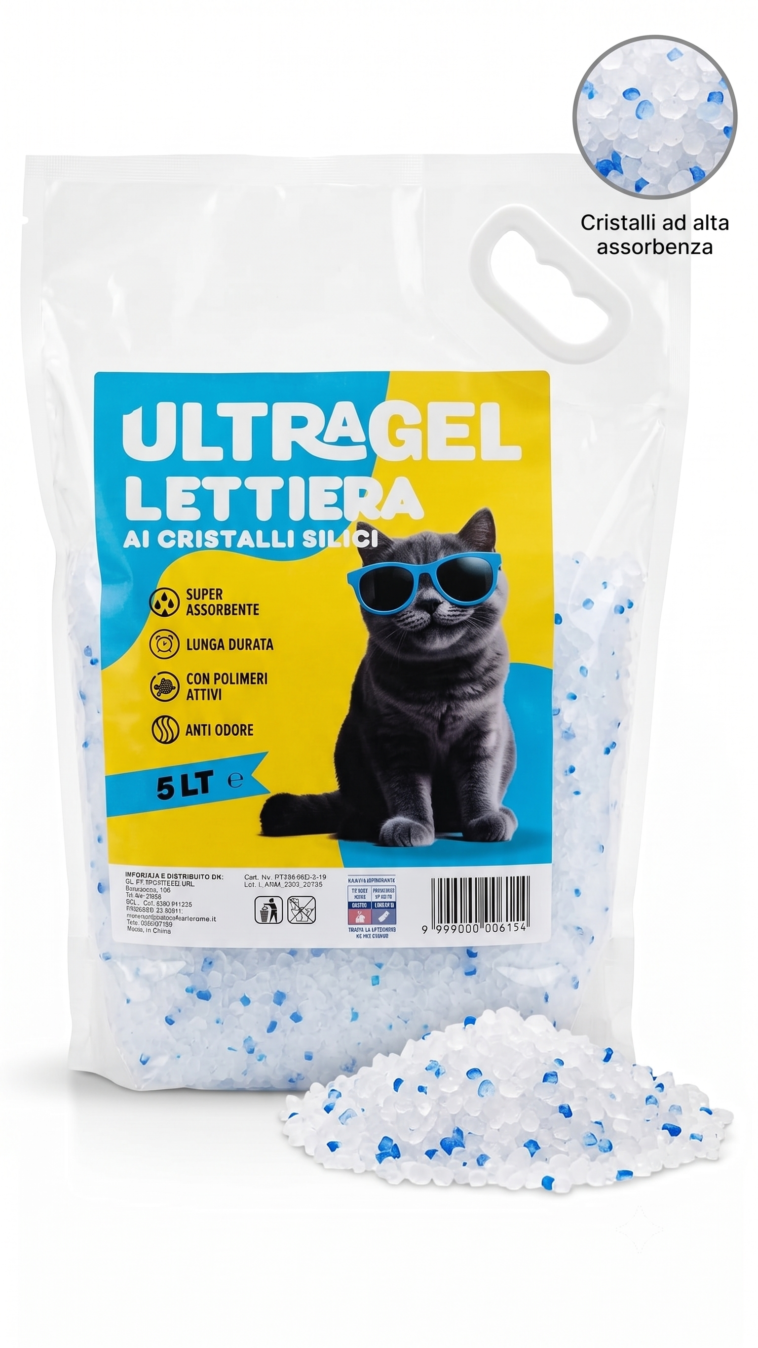 Ultragel lettiera per gatti al gel di silicio, sacco da 5 litri