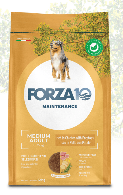 Forza10 - Forza 10 Adult Taglia Medium/Maxi crocchette pollo 12Kg per Cani - Animalmania Store