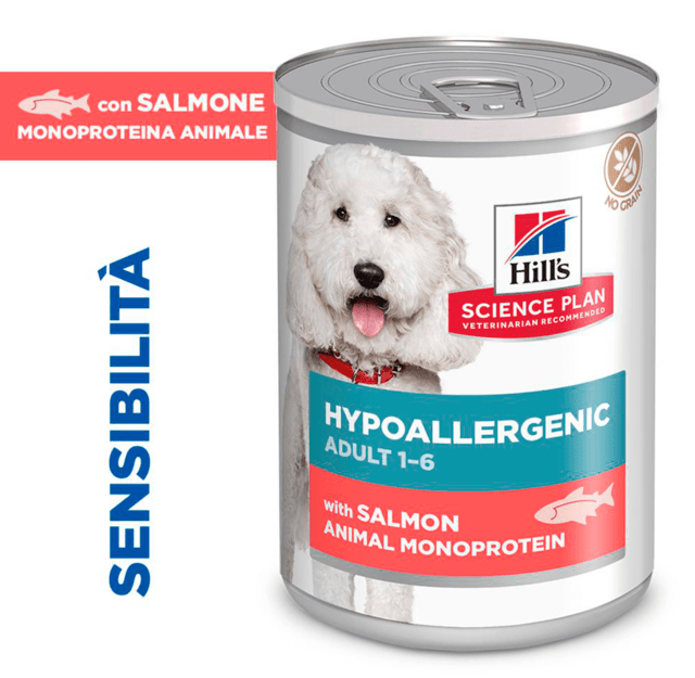 Hill's Science Plan - Hill's Science Plan Hypoallergenic Adult alimento per cani con salmone 363gr - Animalmania Store