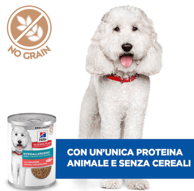 Hill's Science Plan - Hill's Science Plan Hypoallergenic Adult alimento per cani con salmone 363gr - Animalmania Store