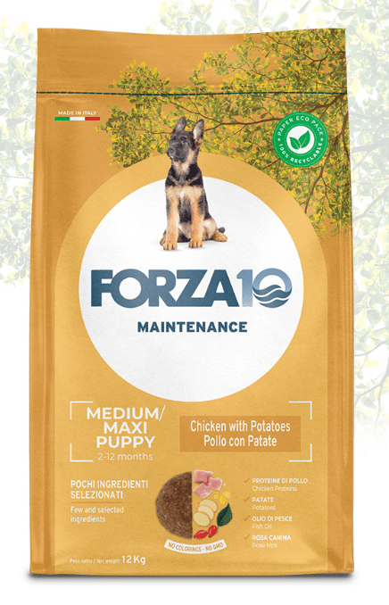 Forza10 - Forza 10 Puppy taglia Medium/Maxi crocchette pollo 12Kg per Cani - Animalmania Store