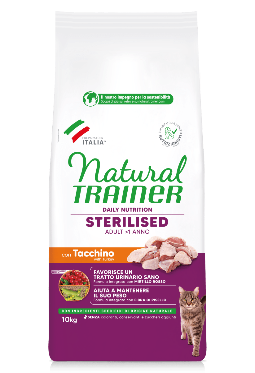 Natural Trainer - Natural Trainer - Daily 10Kg Sterilised Con Tacchino - Animalmania Store