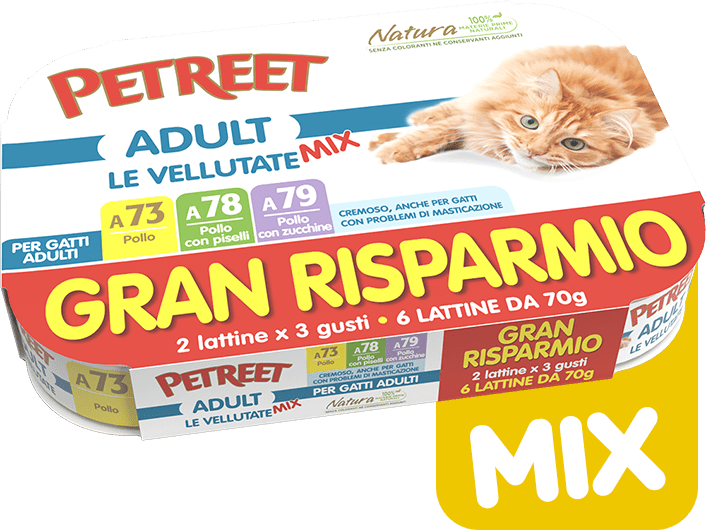 Petreet Natura - Petreet Vellutata Mix Multipack 70Gx6 Cibo Umido Per Gatti - Animalmania Store