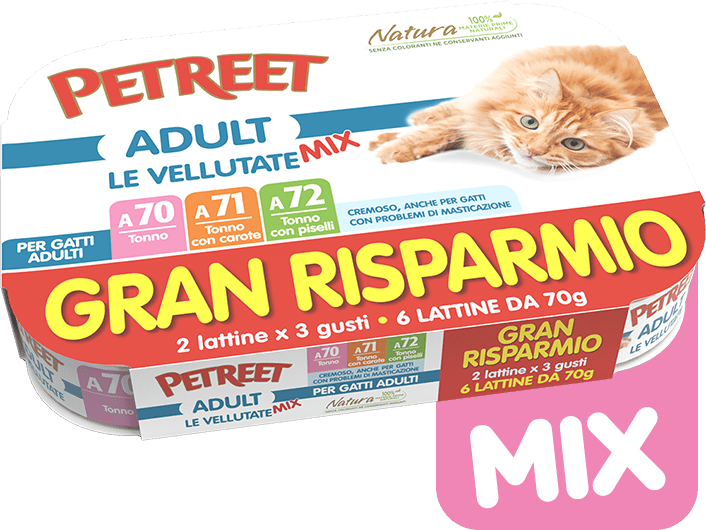 Petreet Natura - Petreet Vellutata Mix Multipack 70Gx6 Cibo Umido Per Gatti - Animalmania Store