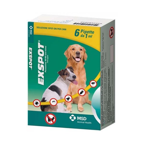 Exspot - Exspot Antiparassitario Per Cani 6 Pipette - Animalmania Store