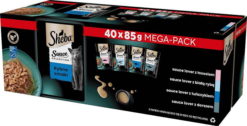 Sheba - Sheba Sauce Collection In Salsa Selezione Del Mare 40x85Gr - Animalmania Store