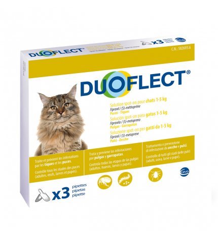 Ceva - Ceva Duoflect Antiparassitario Gatto Da 1 A 5 Kg Spot On Da 3 Pipette - Animalmania Store