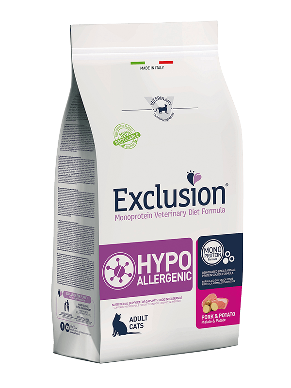 Exclusion - Exclusion Monoprotein Diet Formula Gatto Hypoallergenic Pork & Potato - Animalmania Store