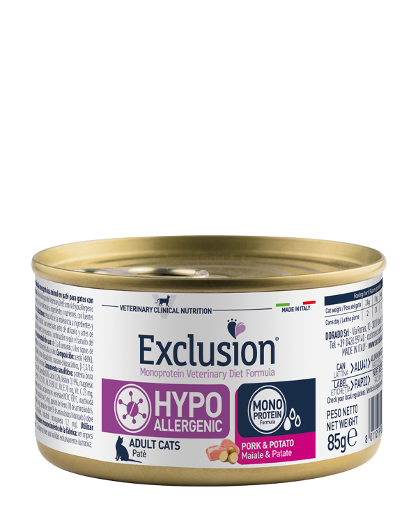 Exclusion Diet Formula Gatto Hypoallergenic Pork & Potato Conf. 85 Gr