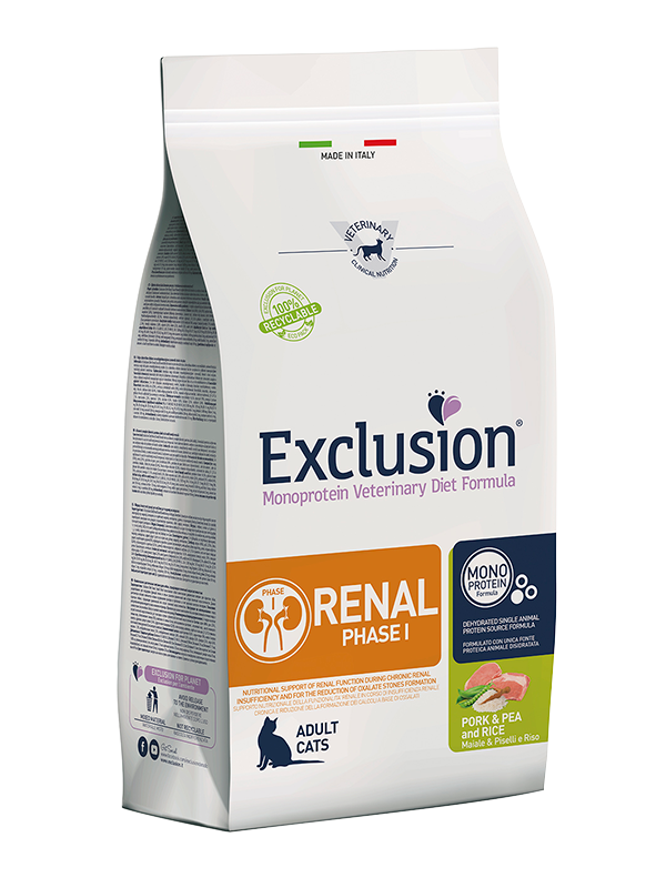 Exclusion Monoprotein Diet Formula Gatto Renal Phase 1 Pork & Pea And Rice Conf. 1.5 Kg