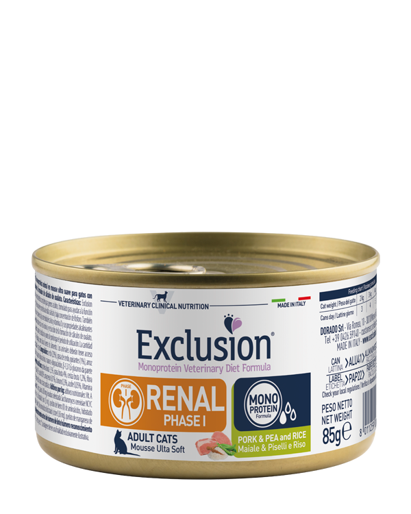 Exclusion Diet Formula Gatto Renal Phase 1 Pork & Pea And Rice Conf. 85 Gr