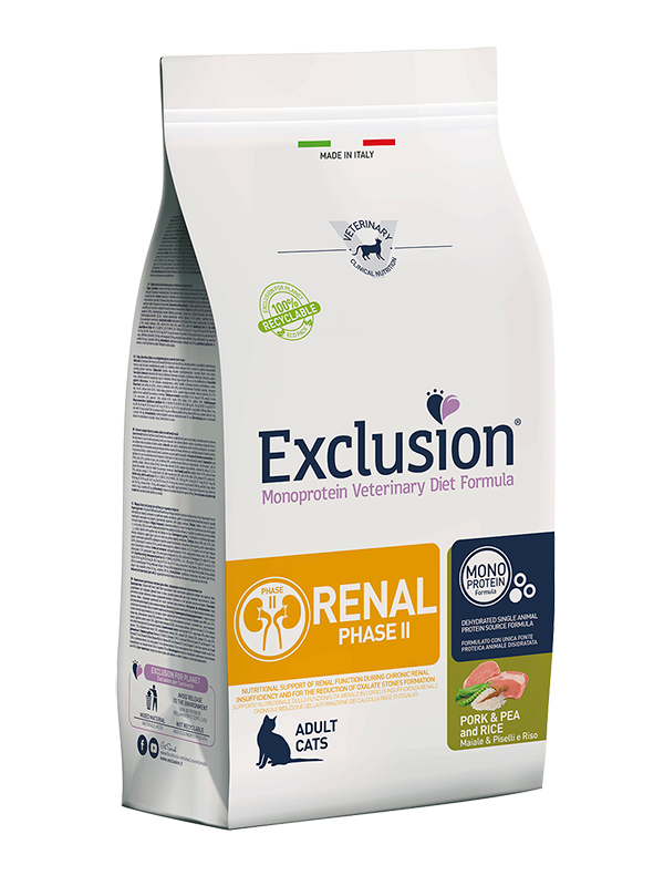Exclusion Monoprotein Diet Formula Gatto Renal Phase 2 Pork & Pea And Rice Conf. 1.5 Kg