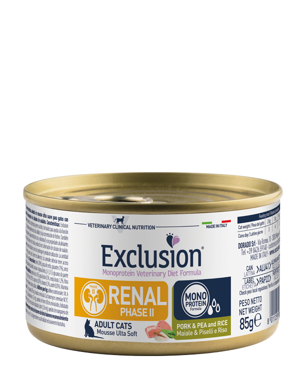 Exclusion Diet Formula Gatto Renal Phase 2 Pork & Pea And Rice Conf. 85 Gr