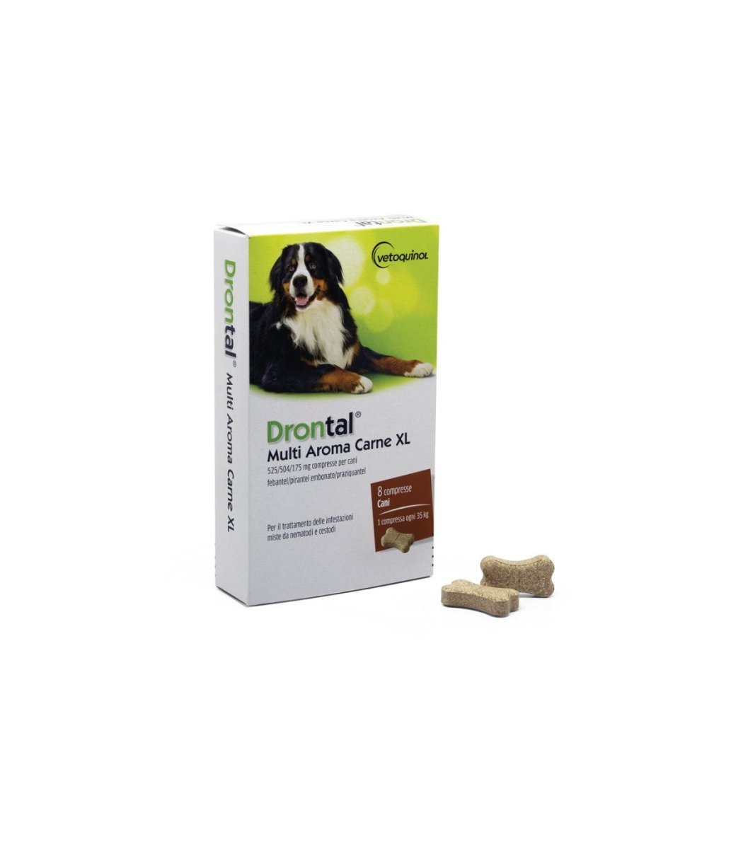 Bayer - Drontal multi aroma carne xl 8 compresse - Animalmania Store