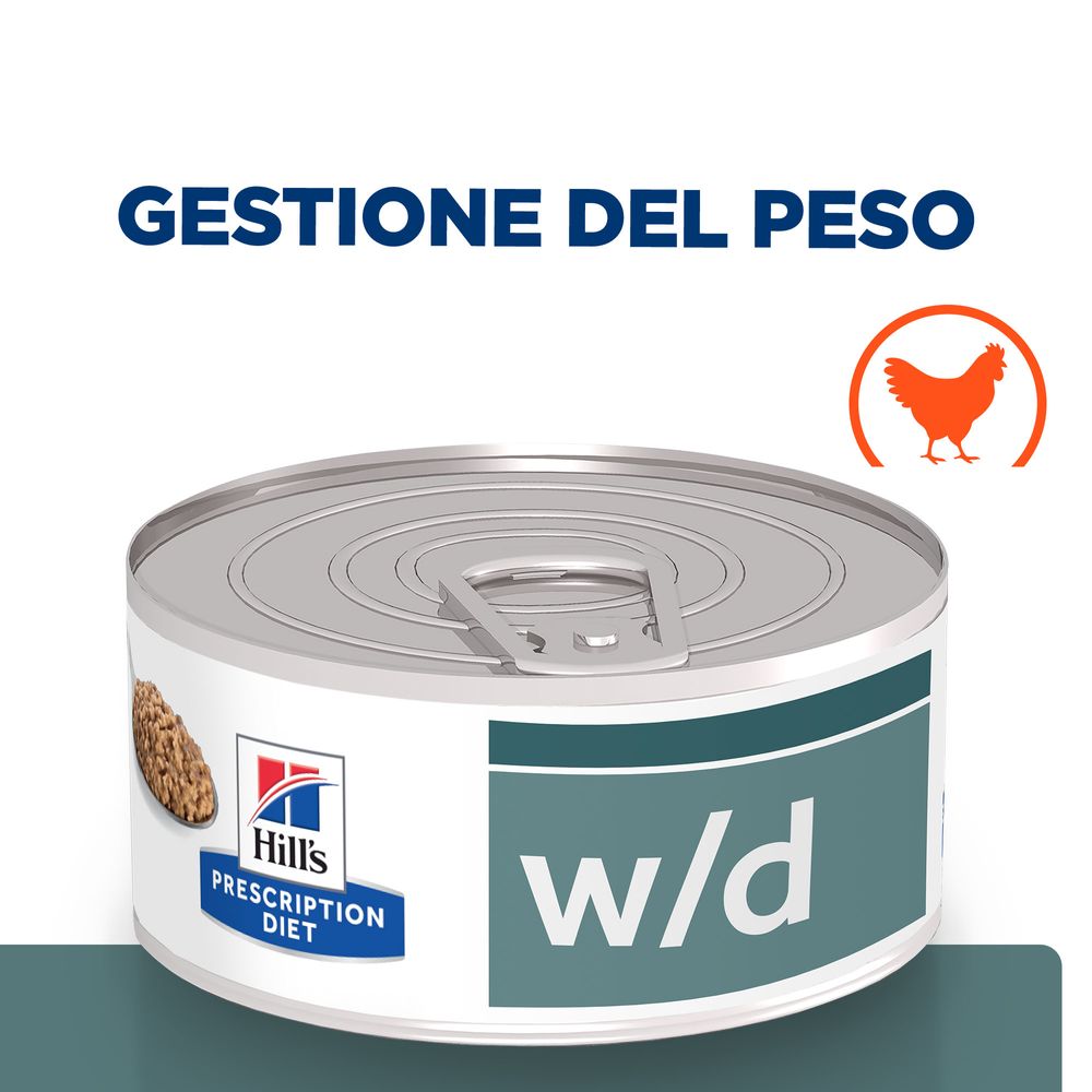 Hill's Prescription Diet - Hill's PRESCRIPTION DIET w/d alimento Per gatti con Pollo 156g Multipack 24 Pezzi - Animalmania Store