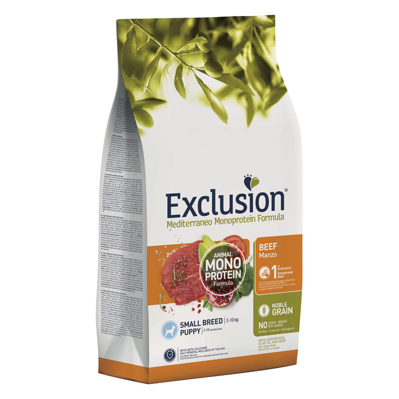 Exclusion Mediterraneo Monoprotein Noble Grain Puppy Manzo - Small Breed