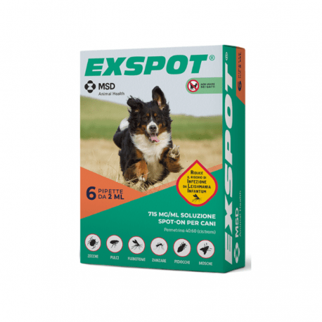 Exspot - Exspot Antiparassitario 6X2 Ml Cani Grandi - Animalmania Store