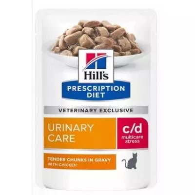 Hill's Science Plan - Hill'S Gatto Prescription Diet C/D Urinary Stress Pollo Multipack 85gr x 12 - Animalmania Store
