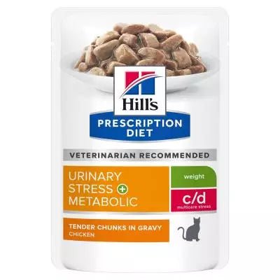 Hill's Science Plan - Hill'S Gatto Prescription Diet C/D Urinary Stress + Metabolic Multipack 85gr x 12 - Animalmania Store