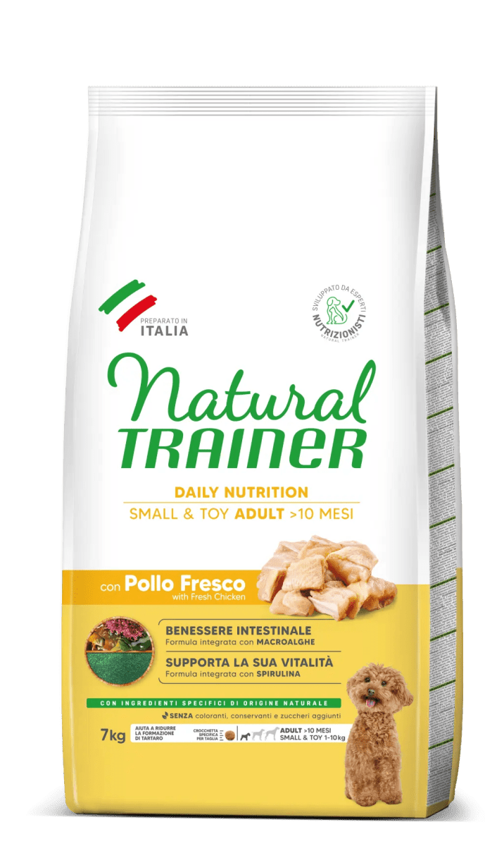 Natural Trainer - Natural Trainer - Daily 7Kg Small & Toy Adult Con Pollo Riso/Aloe - Animalmania Store