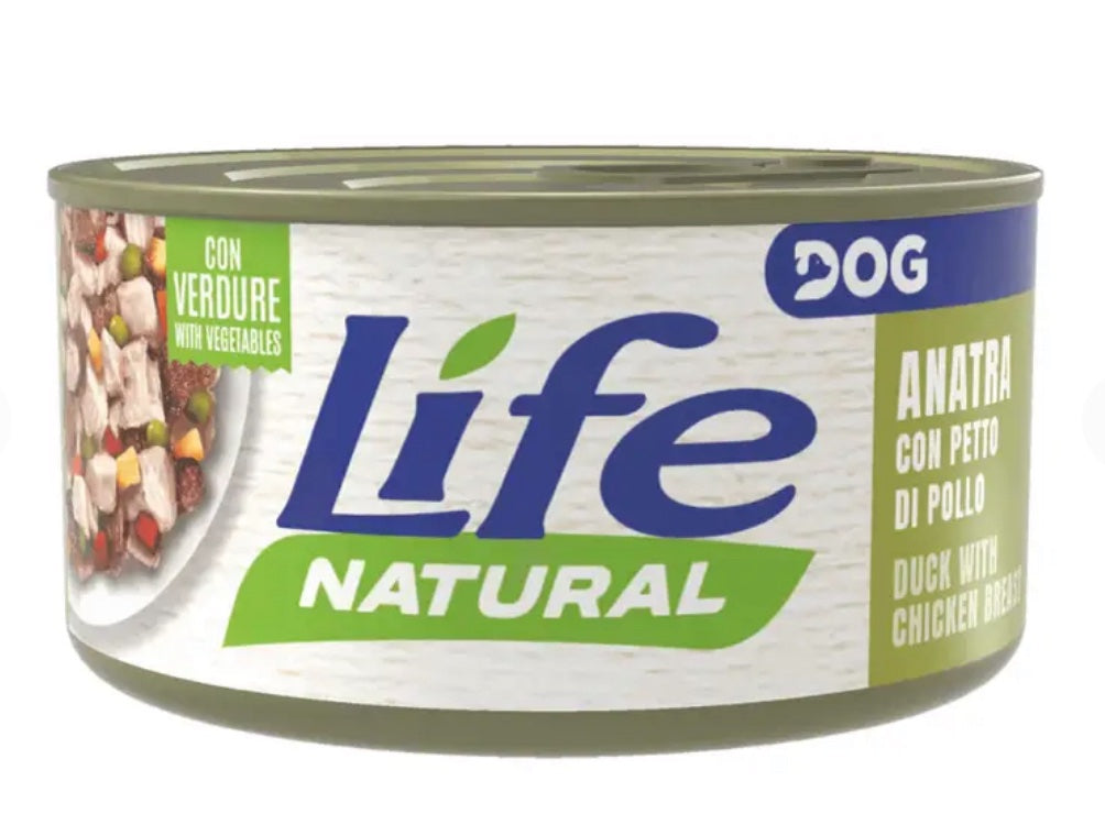 Life Dog umido per cani lattina 90 g gusto Anatra e Pollo