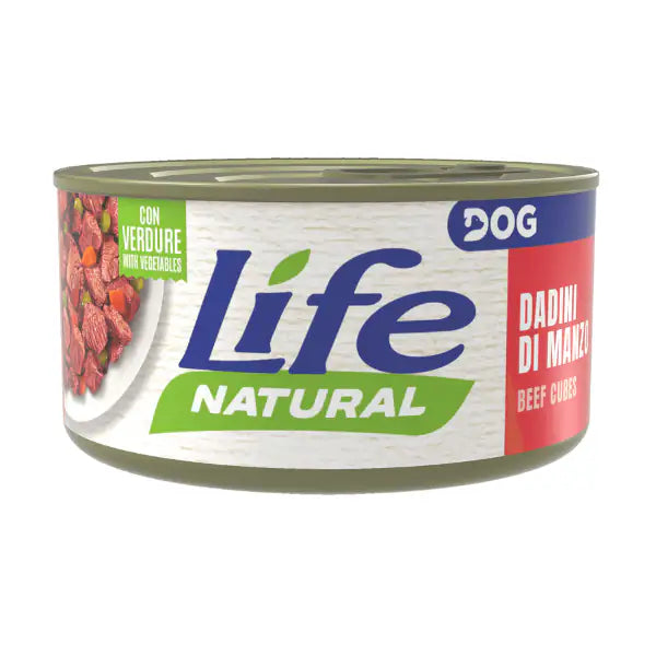 Life Dog umido per cani lattina 90 g gusto Bocconcini di Manzo