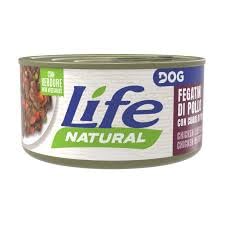 Life Dog umido per cani lattina 90 g gusto Fegatini con Cuori e Verdure