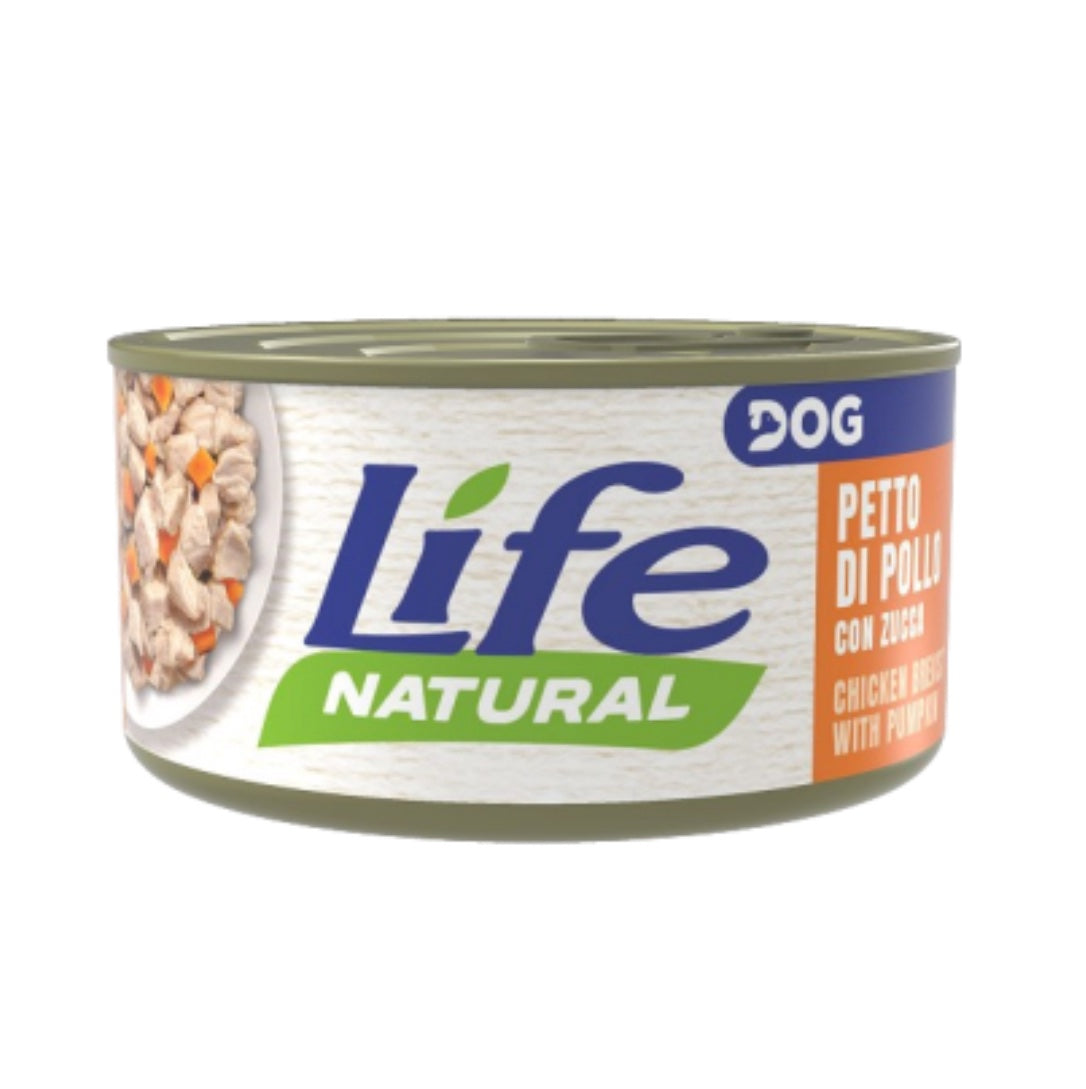 Life Dog umido per cani lattina 90 g gusto Pollo e Zucca