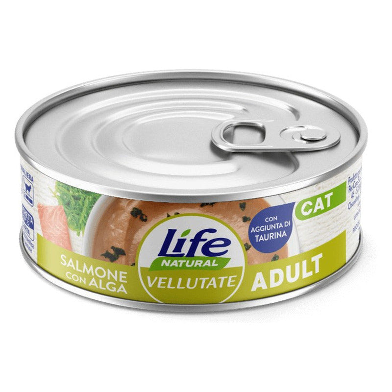Life Natural Le Vellutate Gatto 70 g - Umido in Lattina - Adult Salmone con Alga