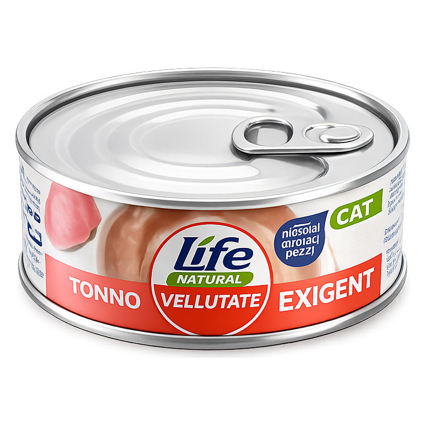 Life Natural Le Vellutate Gatto 70 g - Umido in Lattina - Exigent Tonno