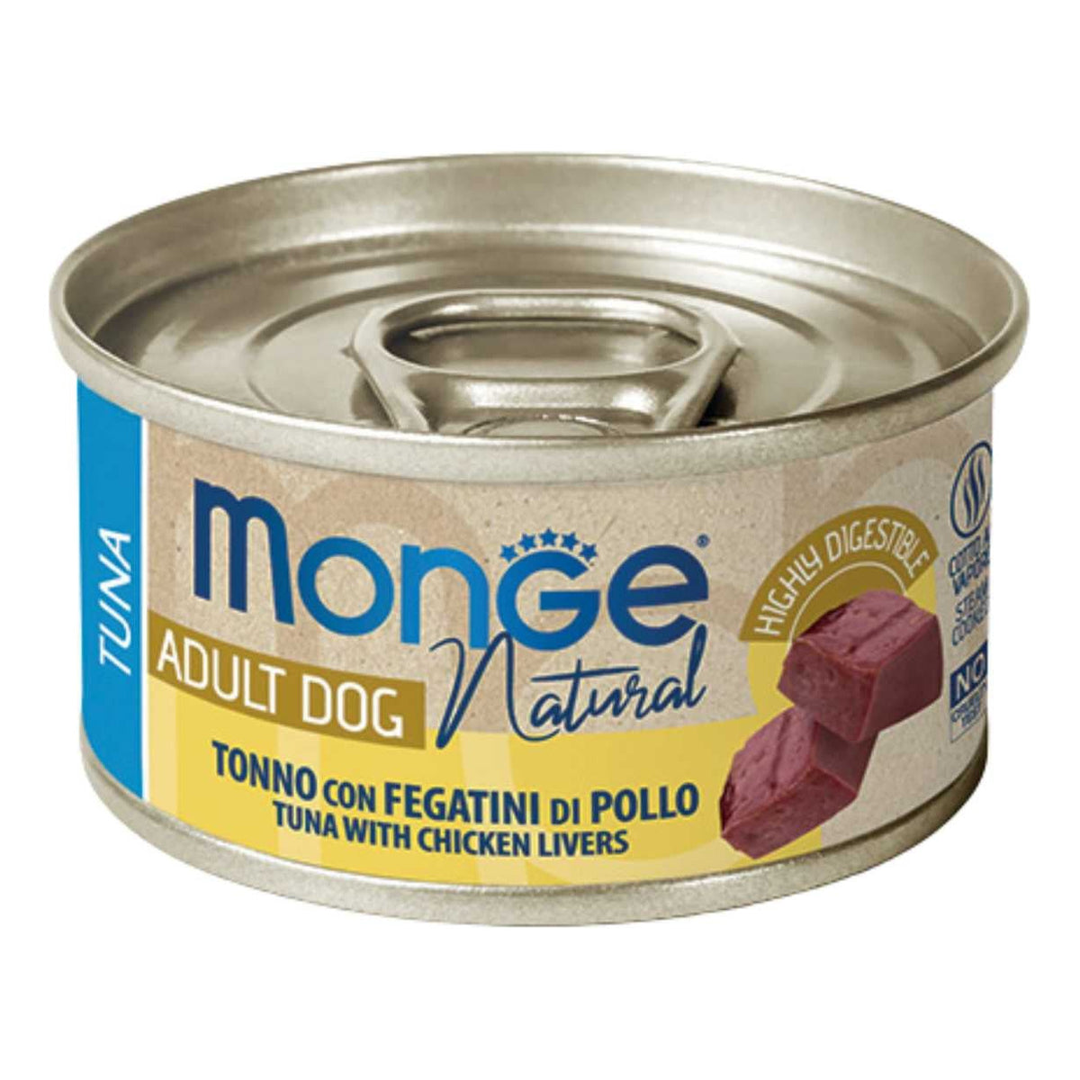 Monge Cane Natural Da 95 Gr In Lattina Tonno Con Fegatini Di Pollo