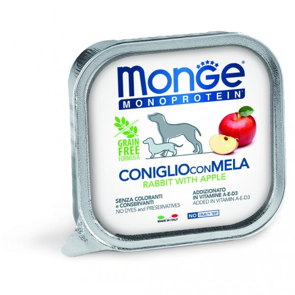 Monge Monoprotein Coniglio con Mela 150g — patè per cani