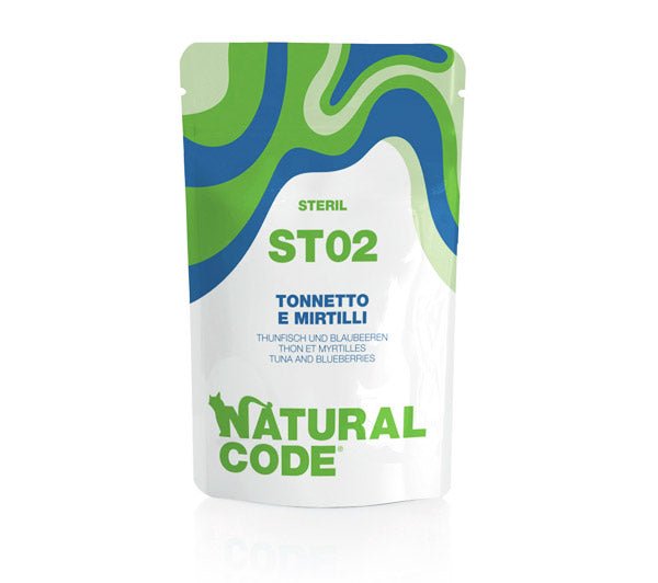 Natural Code Sterilized Buste 70 g per Gatti Tonnetto E Mirtilli