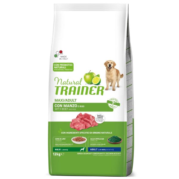 Natural Trainer Maxi Adult Manzo e Riso 12 kg