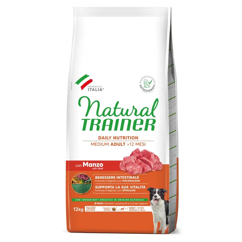 Natural Trainer Medium Adult Manzo e Riso 12 kg