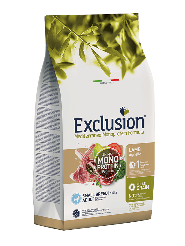 Exclusion - Exclusion Mediterraneo Monoprotein Noble Grain Cane Adult Lamb Small Conf. 7 Kg - Animalmania Store