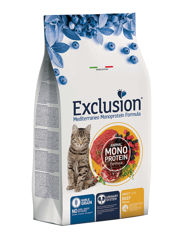 Exclusion - Exclusion Mediterraneo Monoprotein Noble Grain Gatto Adult Beef Conf. 12 Kg - Animalmania Store