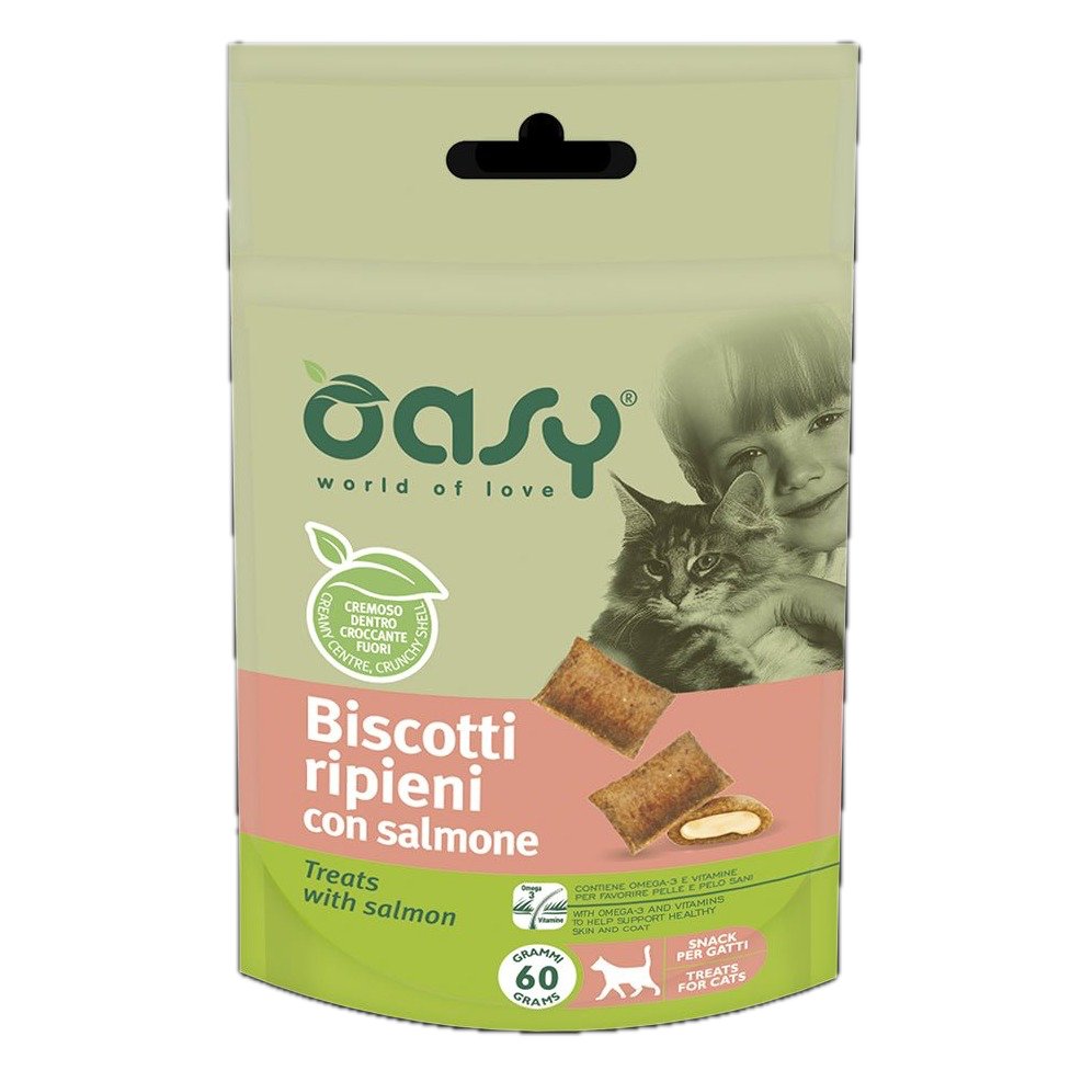 Oasy - Oasy Cat Biscotti Ripieni 60G - Animalmania Store
